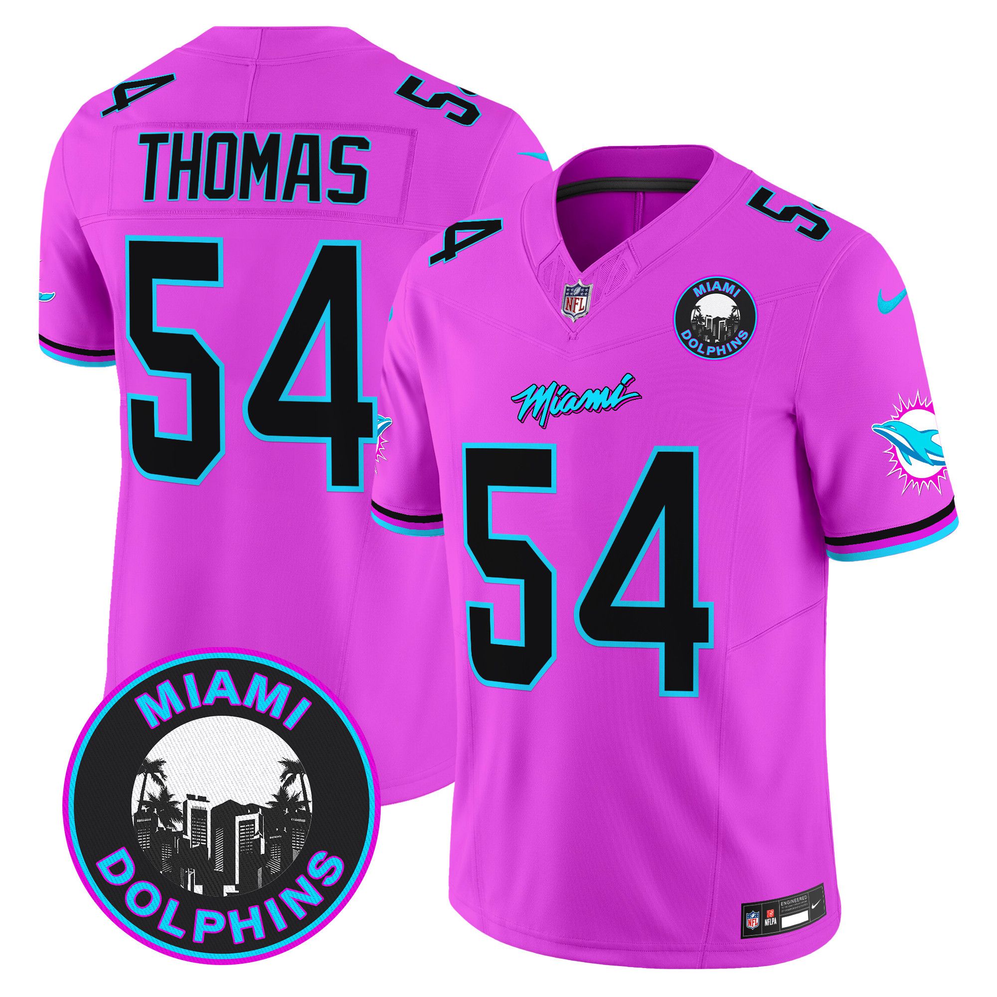 Men Miami Dolphins #54 Thomas Pink 2024 Nike Vapor Limited NFL Jersey->indianapolis colts->NFL Jersey